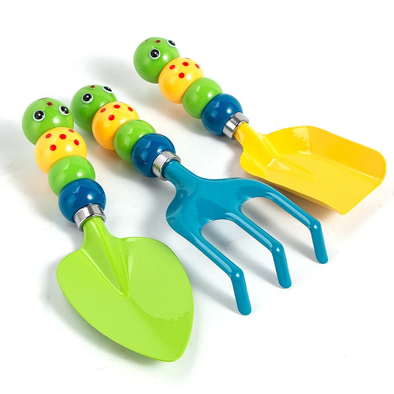 3 PCS In 1 Kids Gardening Tools Set Outdoor Toys Gift Colorful Metal Garden Tools Set For Children