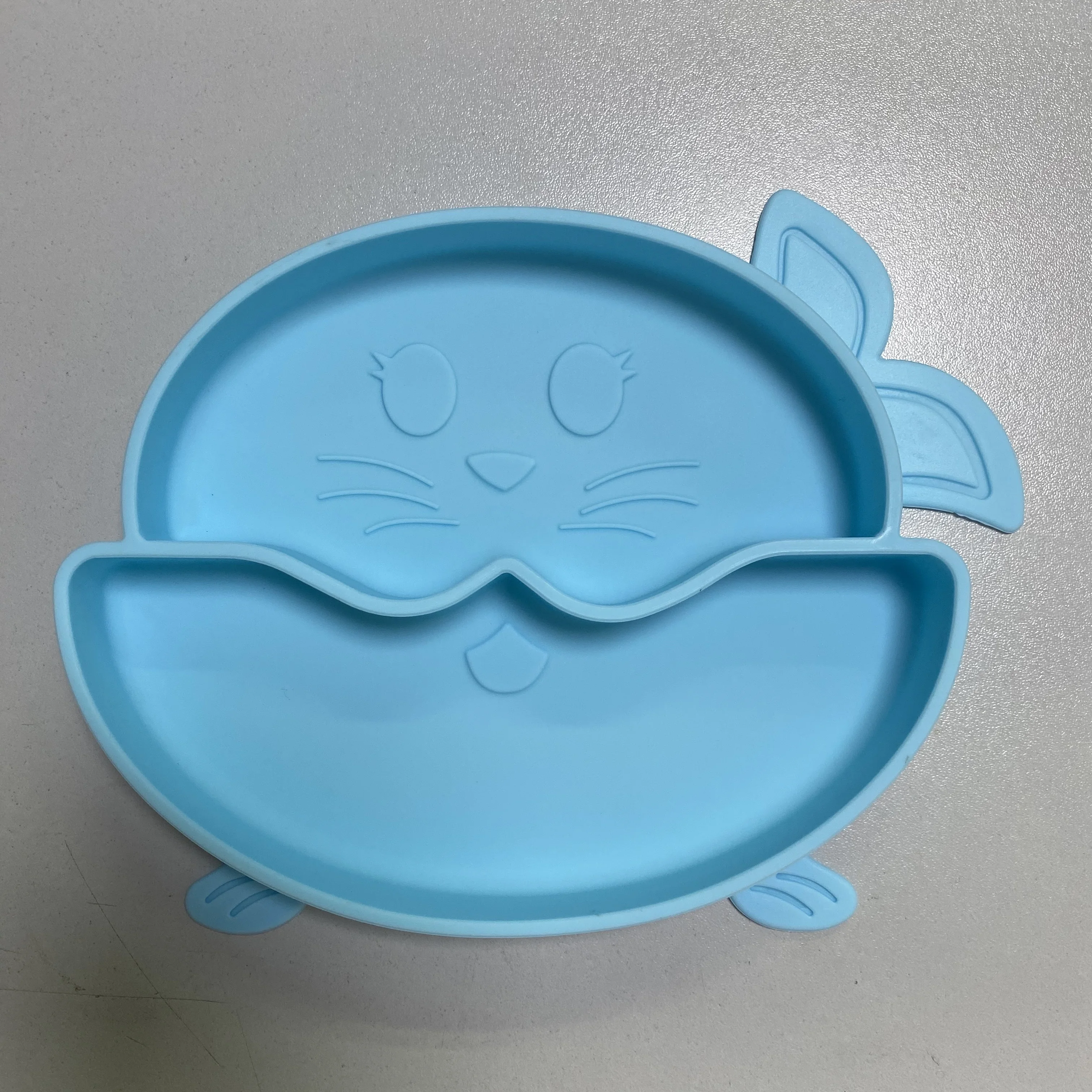 NCYLIFE Novelty Baby Silicone Rubber Plate with Suction Cup Eco Friendly Nonslip