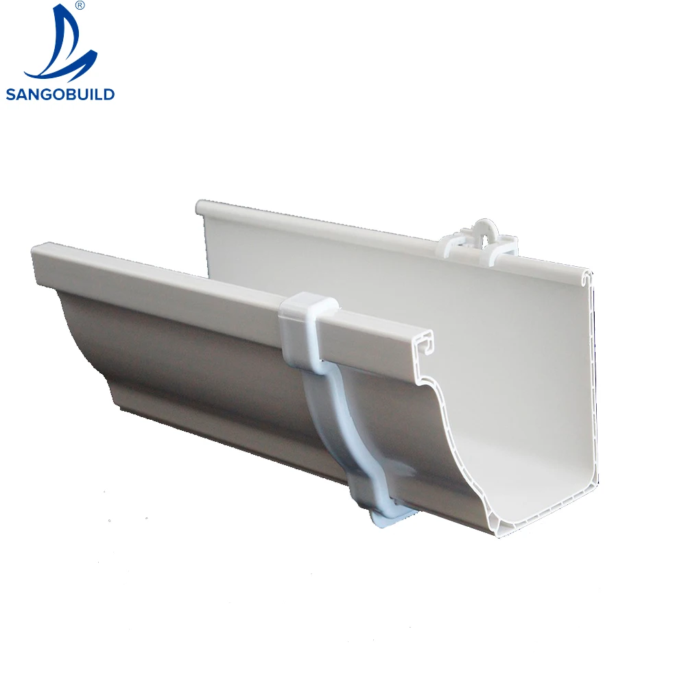 30years Pure Pvc/ASA Pressure Resistance Rain Water Gutter Roofing Gutter System for House Protect Withe Black