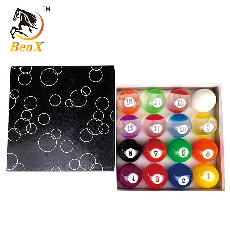 transparent crystal pool ball Benxiao transparent  pool ball set 57.2mm billiard ball hot sale