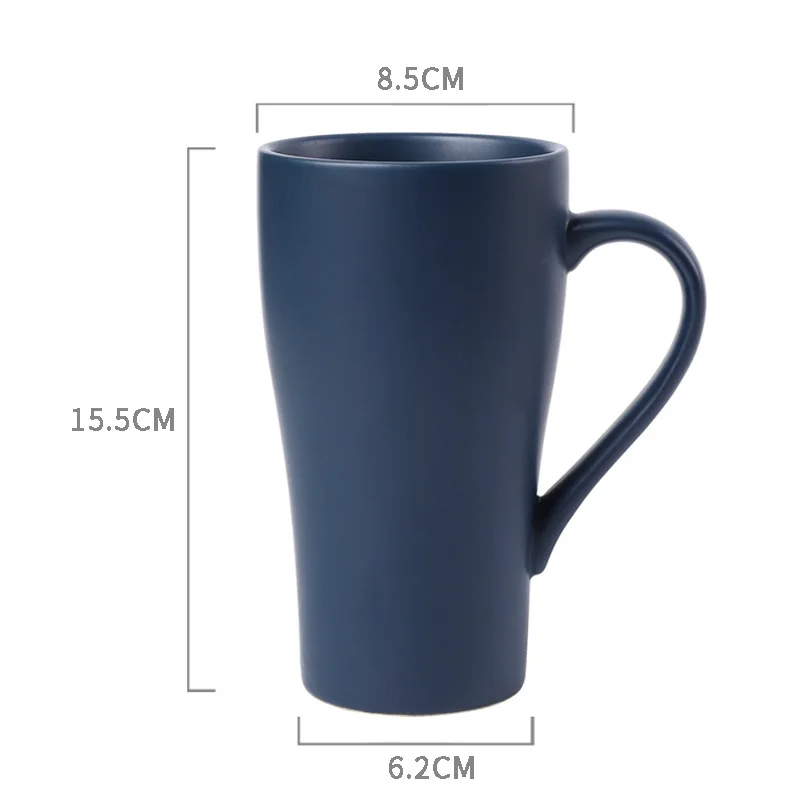 HIGH quality 500ml 16oz nordic pink yellow blue color of macaron custom logo ceramic mug big candy color porcelain coffee mug