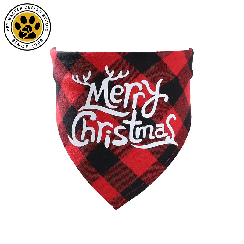 SinSky Colorful Pattern Cotton Pet Dog Triangle Bandana Dog Christmas Pet Triangle Towel Dog Bow Tie Collar Head Scarfs