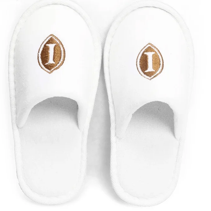 Eco-friendly Reusable White Custom Embroidery Logo Spa Boys and Girls Velour Slipper Hotel Kids Child Slippers