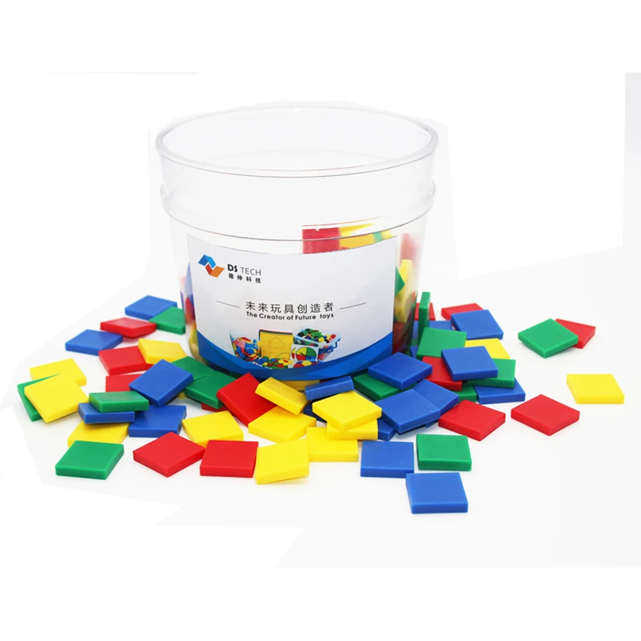 Educational Toy Plastic Color Square Tiles Math Toy Learning Resources 1 Inch Color Tiles for Kids