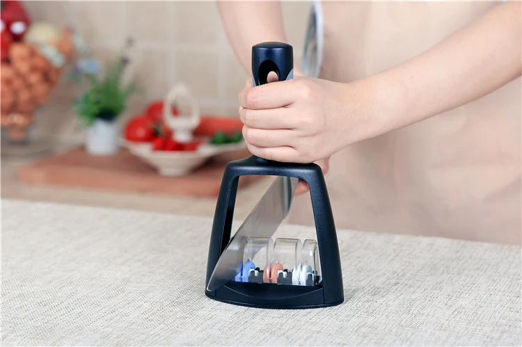 Kitchen Hand hold design knife sharpener Three Stages  ABS ceramic corundum manual knife sharpener