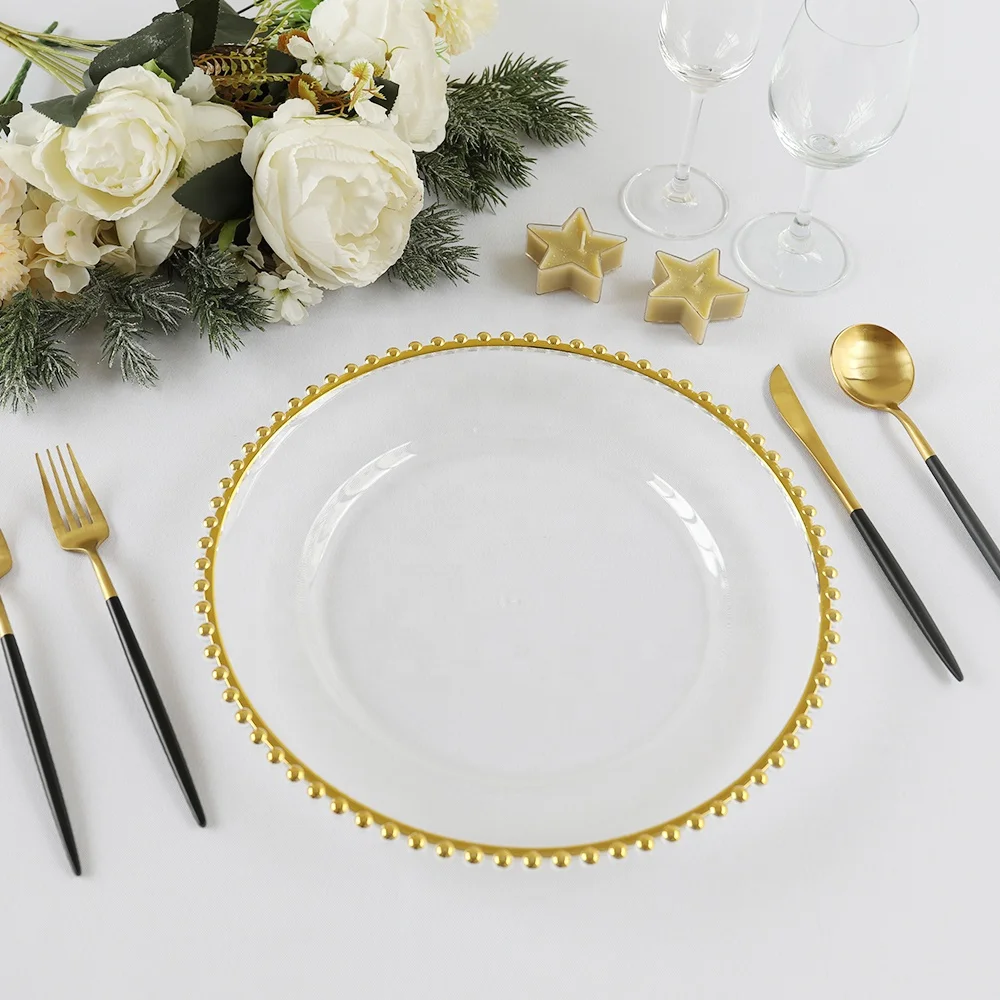 Best Seller Luxury Plastic Wedding Disposable Party Dinnerware Charger Plate