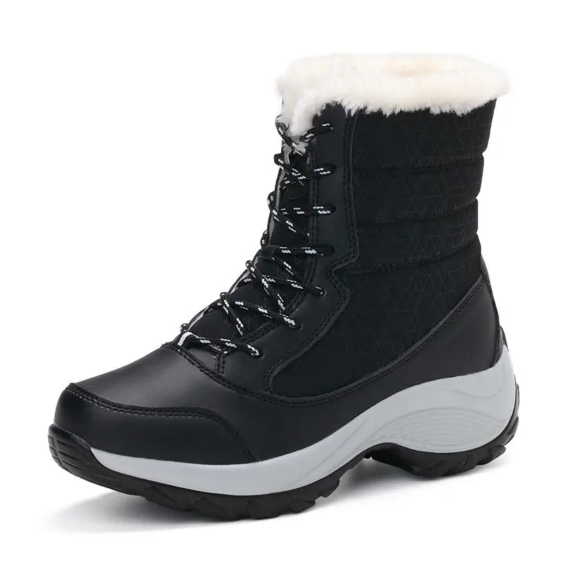 2022 NEW Fashion Winter Outdoor Double-Sided Slip On Comfortable Walking Running Cloth Snow Boots for Women
