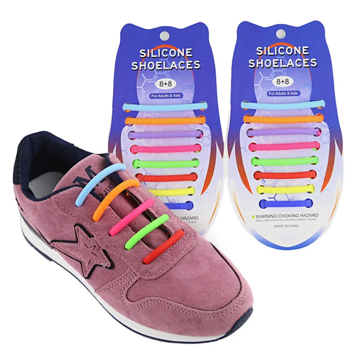 suitable for sneaker casual shoes no tie elastic silicone shoe laces for kids and adult