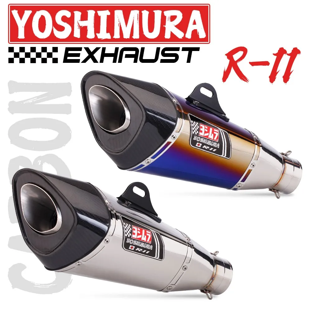 60 мм Универсальный мотоцикл Yoshimura R11 выхлопной трубы Escape изменение глушитель для R1 MT-09 Z900 Ninja400 Z1000