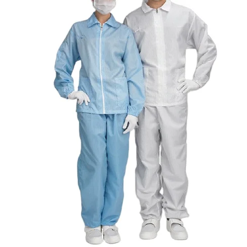 white 0.5cm stripe/grid electronic food factory lab IC chips Anti-Static ESD garment