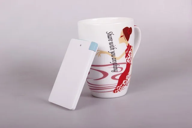 Mobile phone credit card power bank slim portable battery charger customized logo
