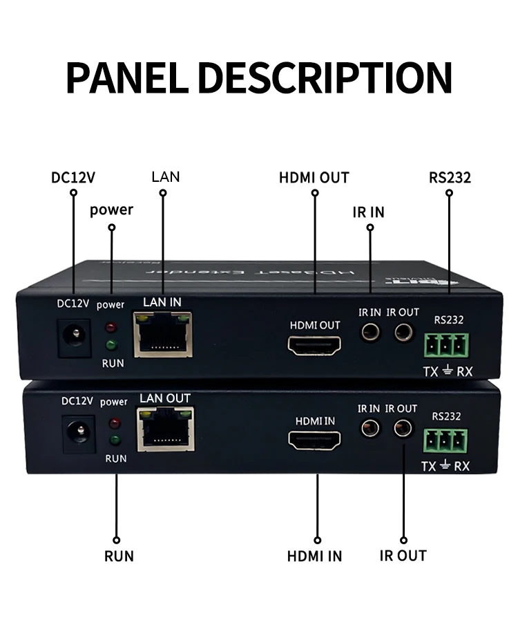 Latest Support Poe Hbt Extender 70M Hdmi Hbt With Rs232 Hdmi Cable 4K 70M Hdmi Extender