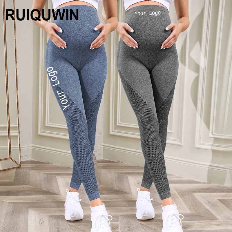 RUIQUWIN Custom High Waist Yoga Maternity Leggings Pregnant Women Fitness Sports Jogging Workout Gym Yoga Leggings