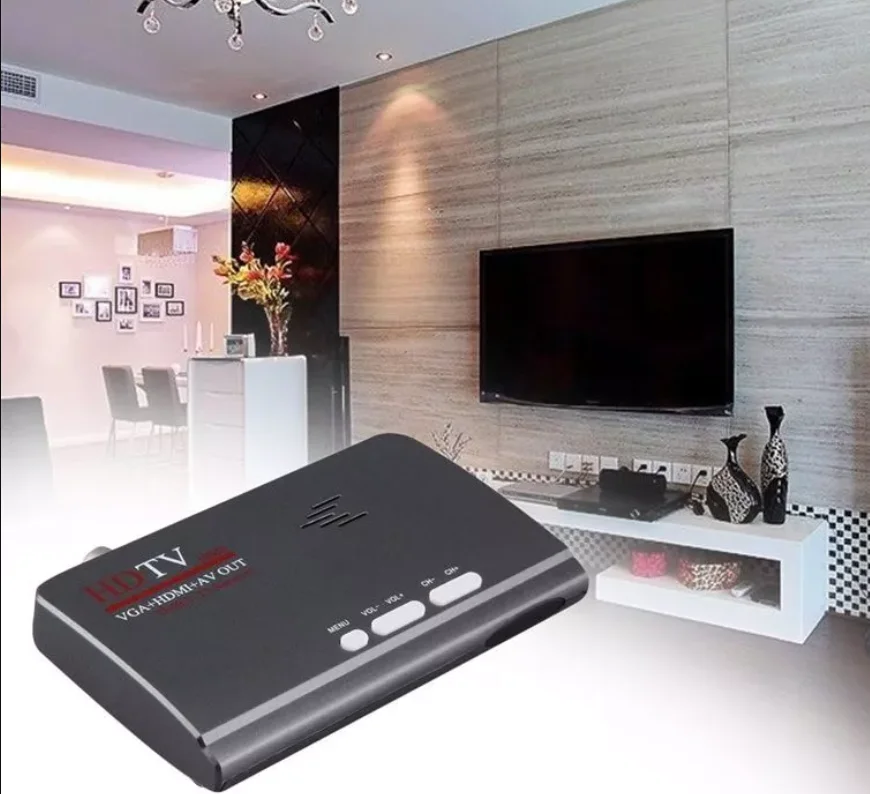 1080P HEVC H.264 HD DVB-T2 DVB-T Digital Terrestrial Antenna Cable Receiver AV VGA HDMIOut