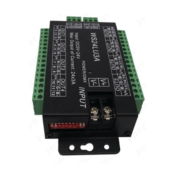  DMX512 декодер 24-канальный красочные огни RGB с сценические освещения led контроллер