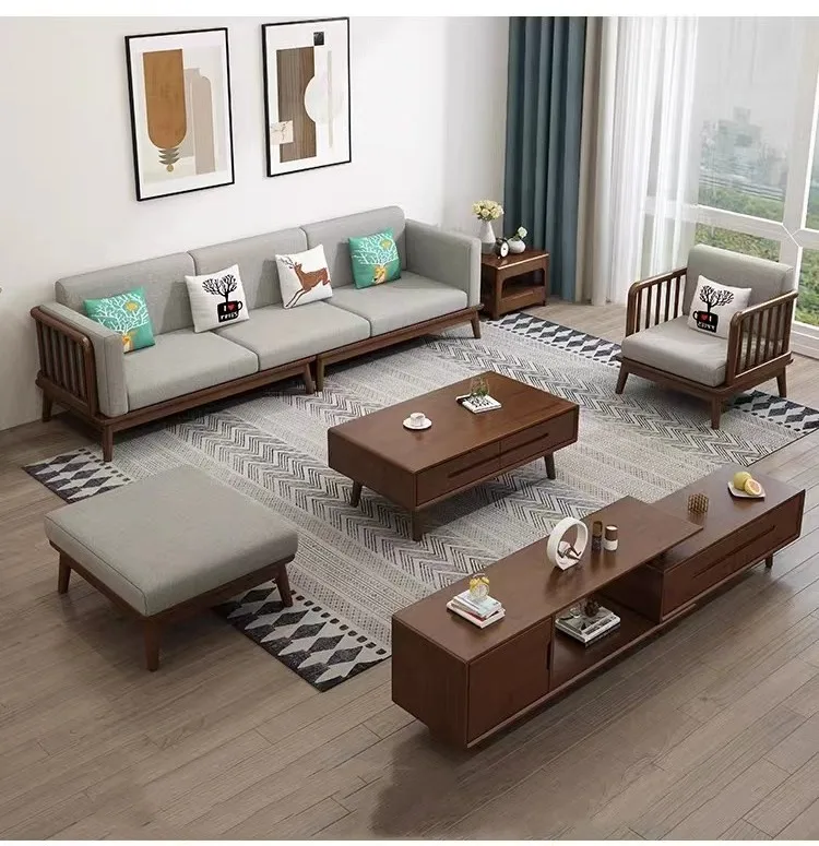 Nordic solid  living room winter and summer dual -use  sofa