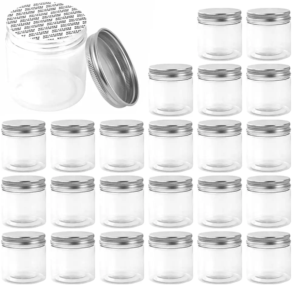 Empty Round Spice Jars Bottles Containers Unique Plastic Spice Jar Set Wide Mouth Jars Bottles