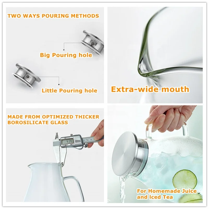 
Hot sale Carafe Luxurious Pitcher Set And Glass Water Jug With Lid 