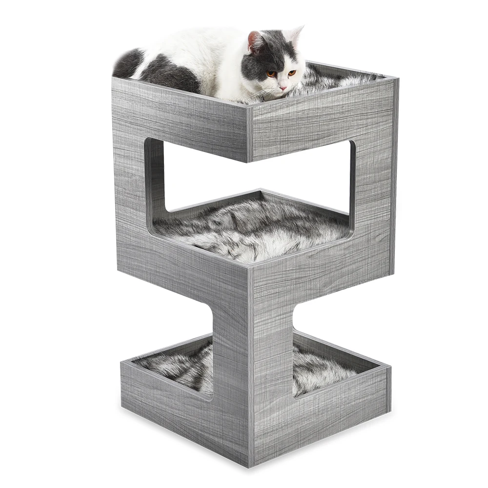 Pet Star Home Style Design Wood Cat Furniture Small Modern Cat Tree