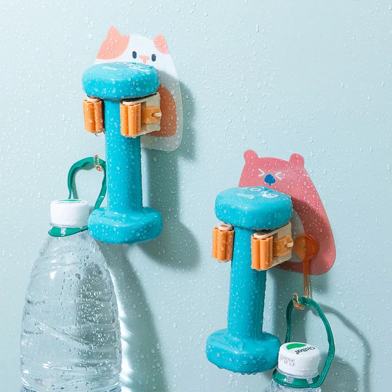 Bubble bear broom holder strong, scratch free, hole free mop clip with hook  Pattern  Rack  Booth  Trackless