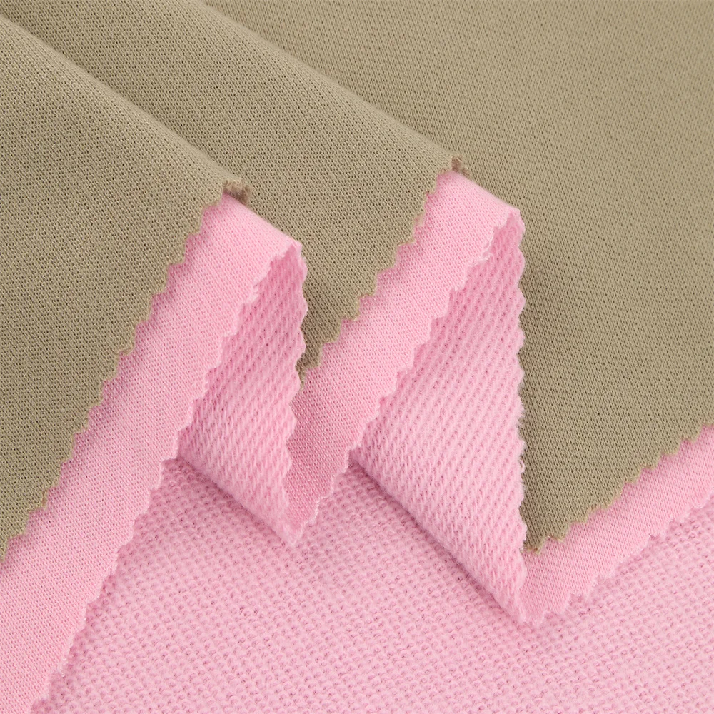 99W French Terry Fabric 100% Polyester Double Yarn Warp Knitted T-Shirts Hoodies Fabric for Uniforms In-stock Items