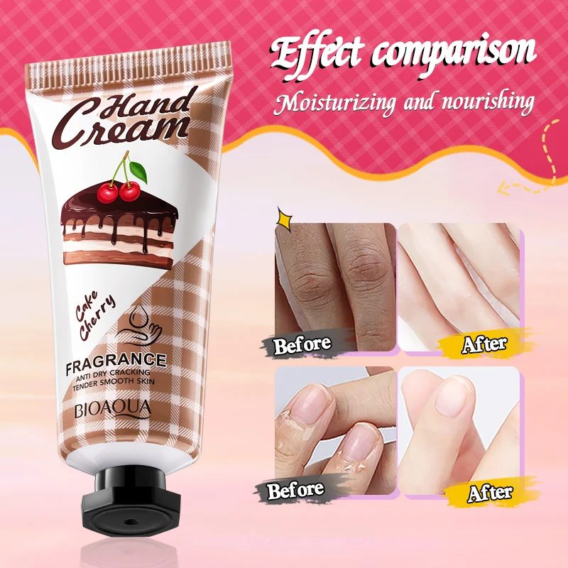 BIOAQUA Natural Skin Care Orange Blueberry Cherry Strawberry Cake Moisturizing Whitening Rejuvenating Mini Lotion Hand Cream Set