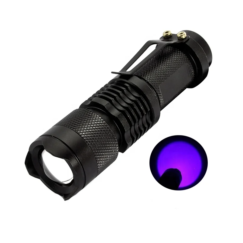 Amazon Hot Selling 2 in 1 Mini AAA Battery Powered Short Wave Black Light Blacklight 365nm 395nm LED UV Flashlight