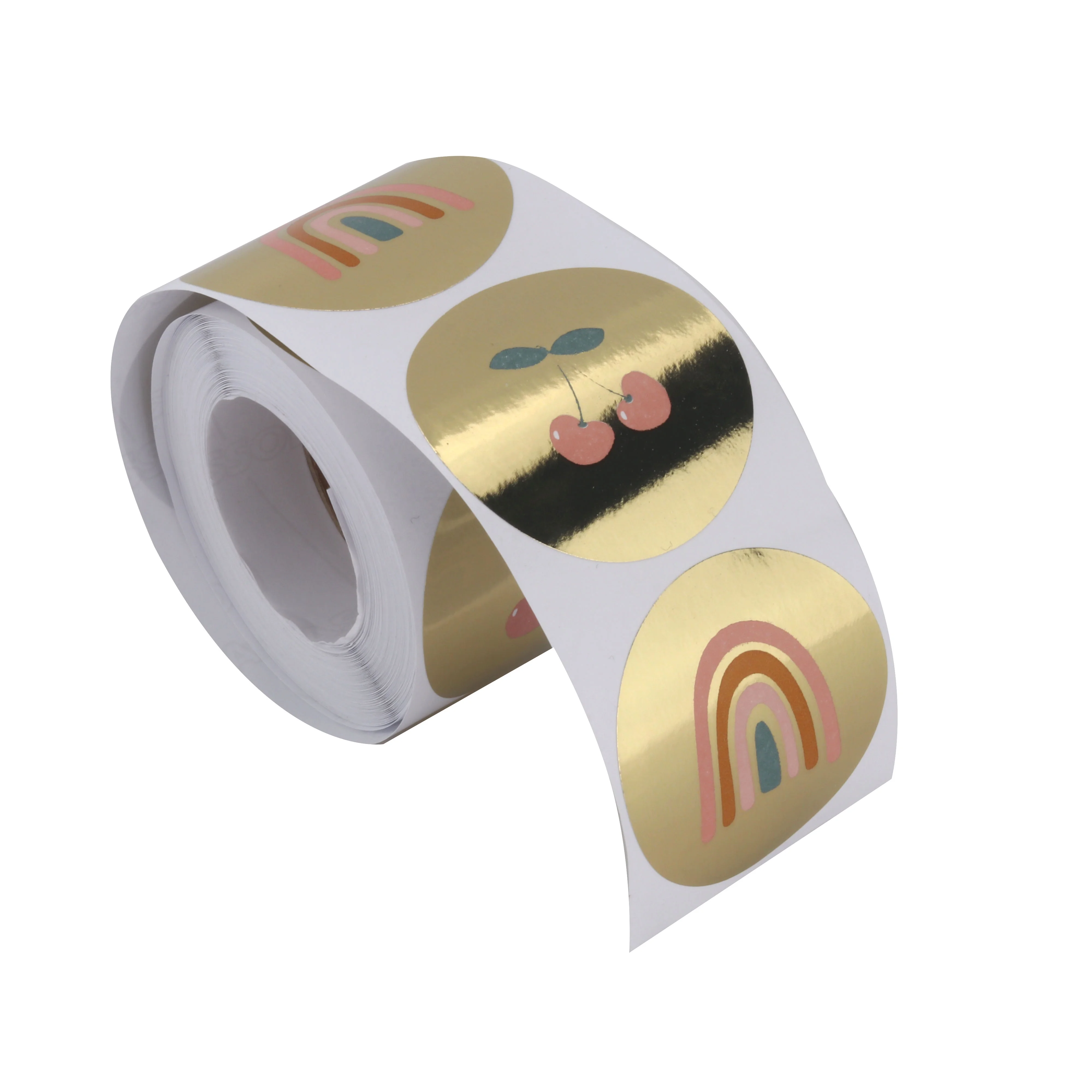 BAIFEI PACKING custom gold foil sticke round patterns favor stickers label colorful stickers printer