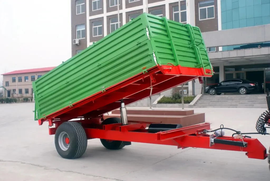 China High Quality 5-10 Tons Hydraulic Tipping Trailer  Farm Tractor Trailer