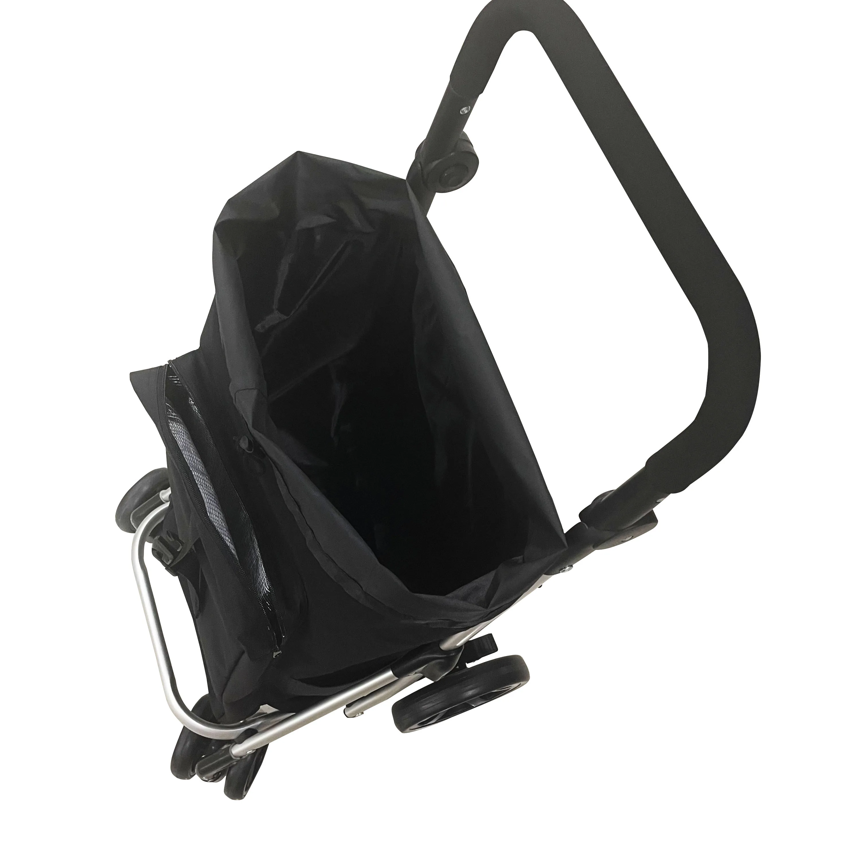 custom logo wheeled rolling market vegetable detachable Collapsible grocery folding foldable reusable shopping trolley bag