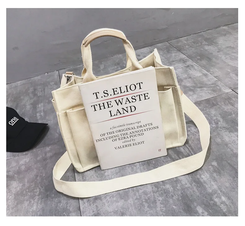 Multi-pocket large-capacity unit price bag ladies crossbody bag bolsas de lona con cierre tote canvas beach big bag