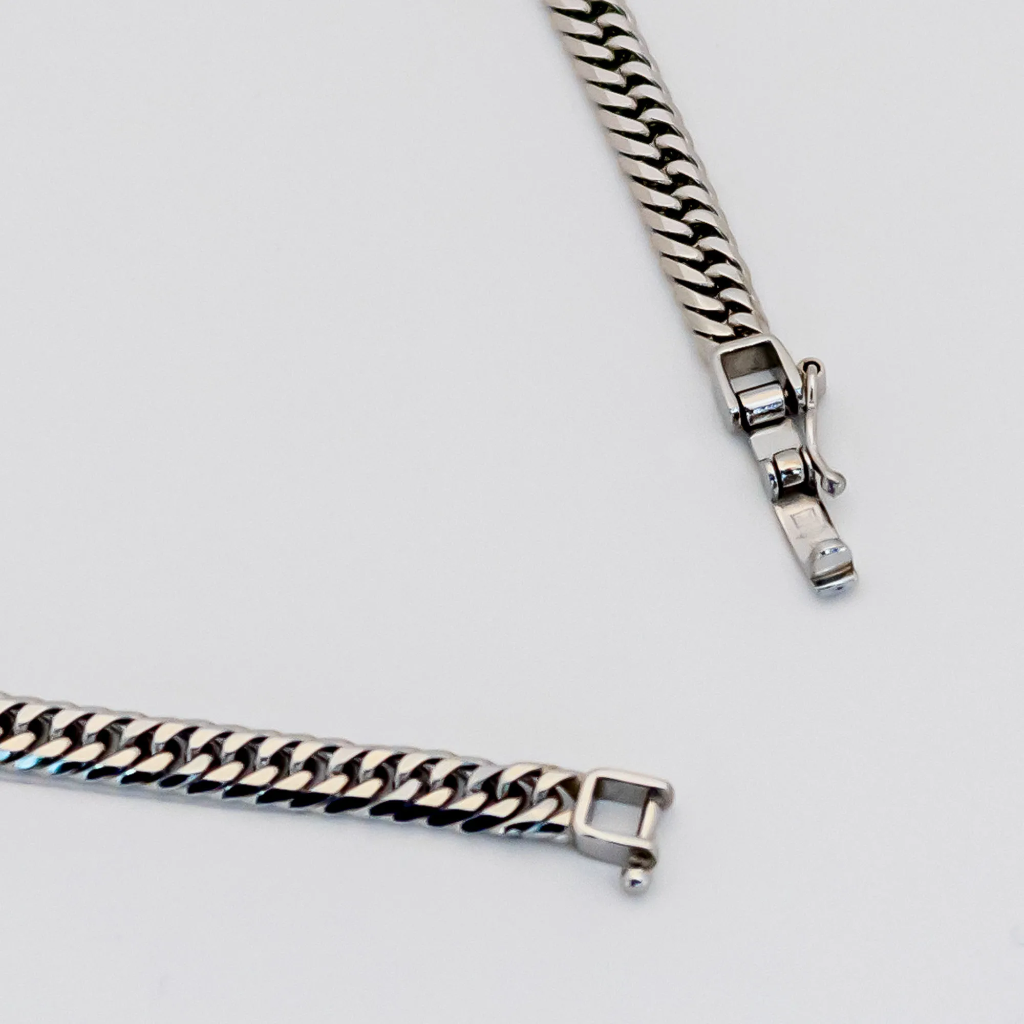 
Pt850 6 sides cut double curb chain women fine platinum chain jewelry 