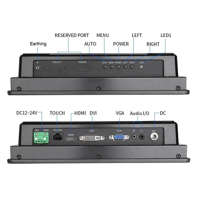 Touchthink wall mount slim industrial waterproof touch screen monitor 10 inch high definition usb capacitive touch display