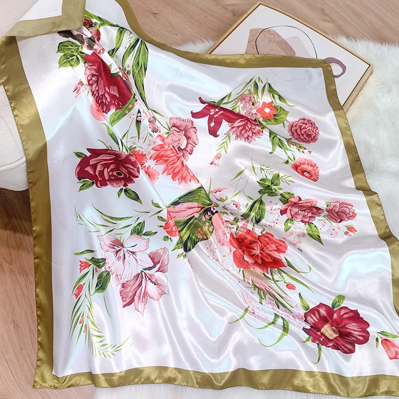 gele men hot 90cm satin square scarf  supplier modern len Scarves shawl gele face