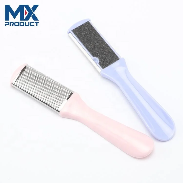 Double Layer Stainless Steel Sandpaper Pseconomic Remove The Dead Skin Professional Food File Foot Scraper With Pp Handle