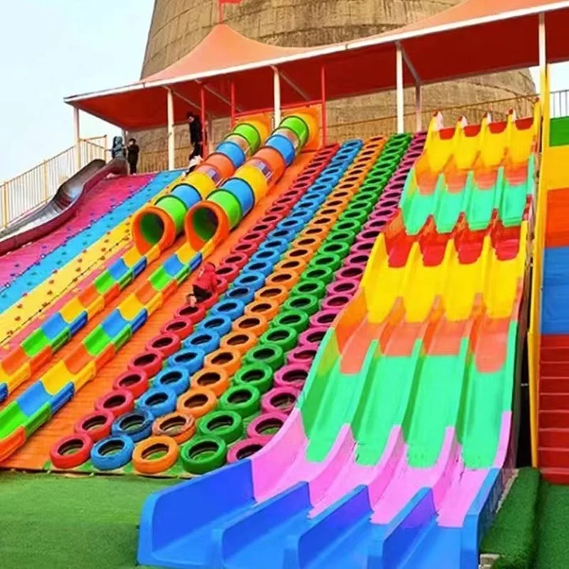 Stainless steel slides  Outdoor  amusement park  plastic rainbow snow dry slide Plastic Slide  Outdoor playground equipment