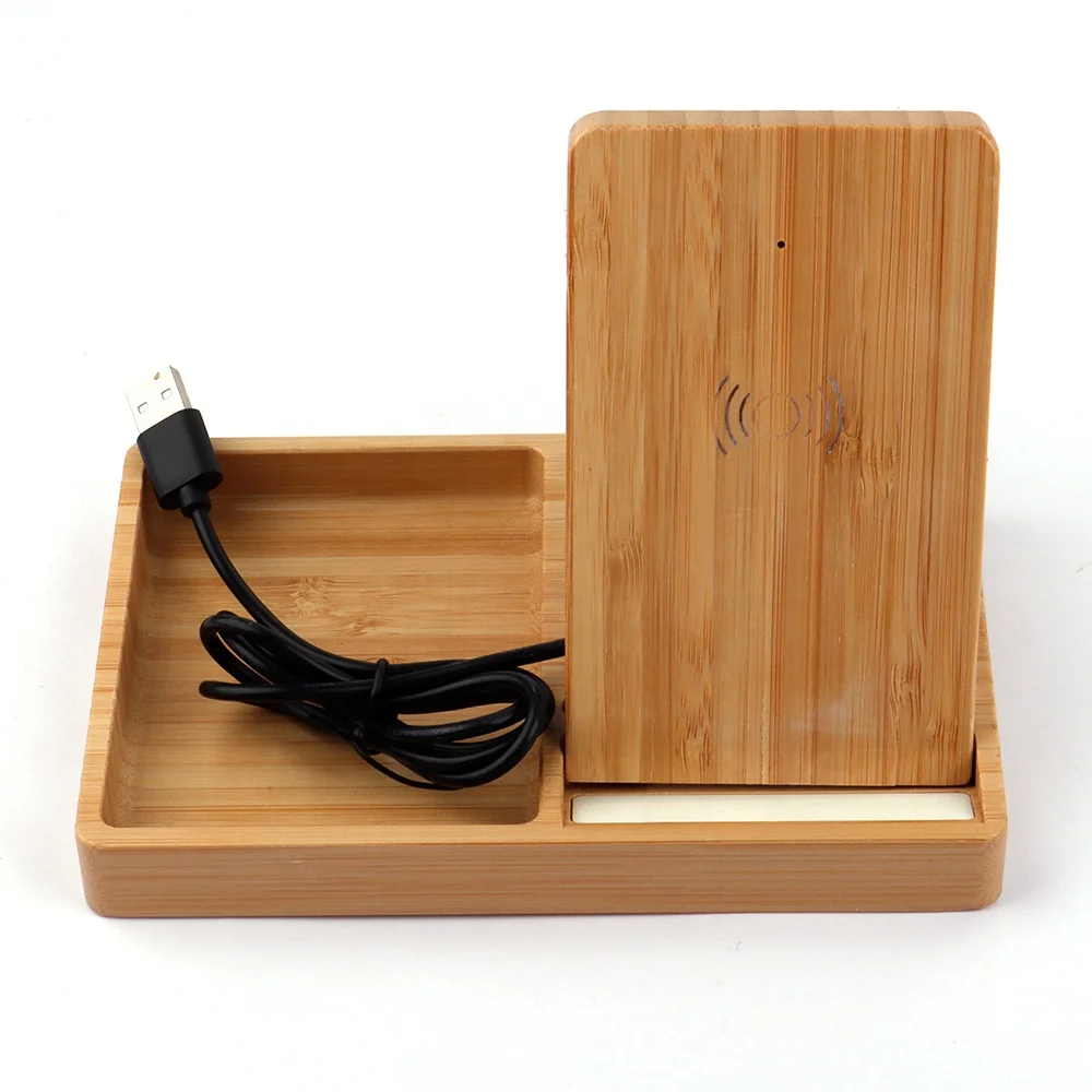 2021 New Desktop Bamboo Wireless Charger for Universal Mobile Phone