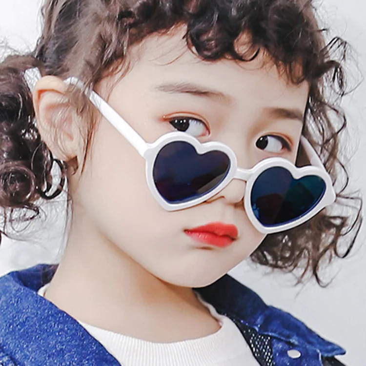 Heart Shaped Kids Small Cute Black Pink Children heart Glasses Sunglasses Sun Glasses For Kids