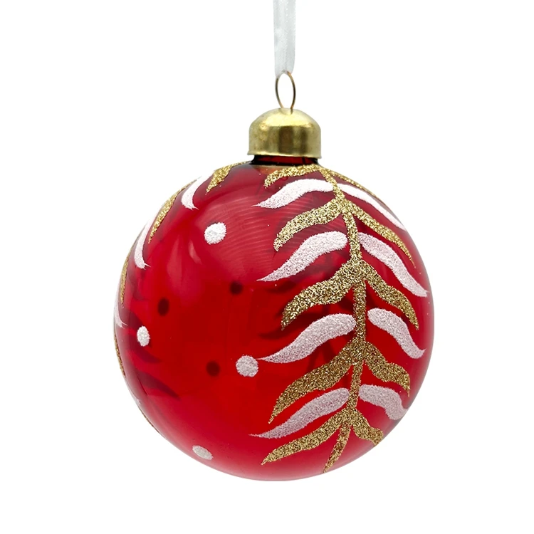 Factory Direct Sales Marble Christmas Ball Decoration Wholesale Decorative Glass Balls