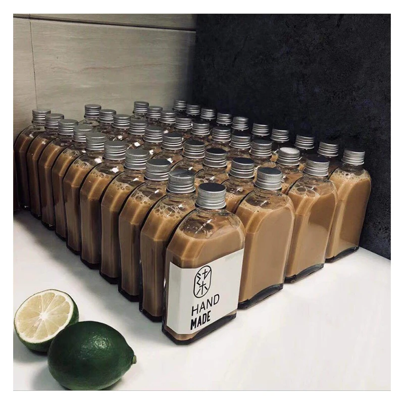 KDG Brand 100ml 200ml 250ml 350ml 500ml Flint Flask Beverage Coffee Glass Bottle Wholesale Customized Glass Manufacturer bottle