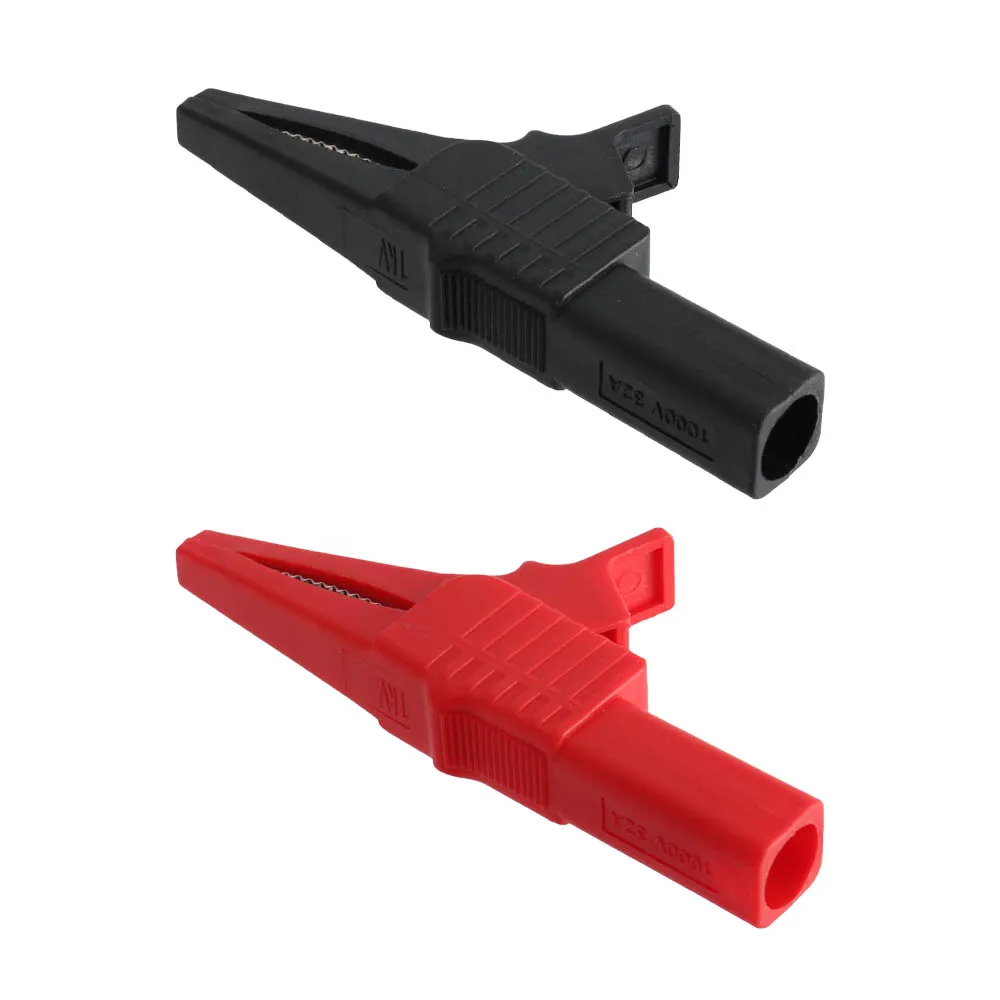 1pc Heavy Duty Safety Alligator Clip With 4mm Banana Socket Nickel-plated Copper 1000V 32A for Meter  Testing Work Accessory