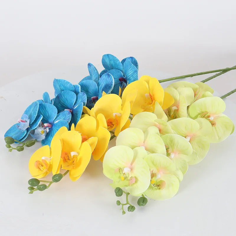 9 Heads Real Touch Orchid Artificial Flowers Phalaenopsis Butterfly Orchid for Flower Arrangement Wedding