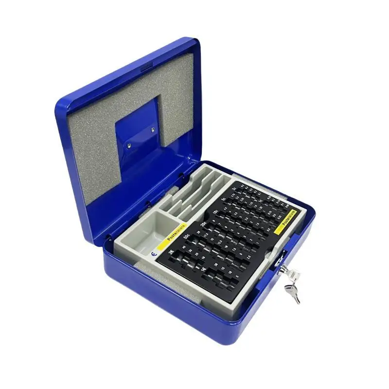Cash Box with Removable Euro Coin Tray Cash Box with Money Safe Lock Box with Key