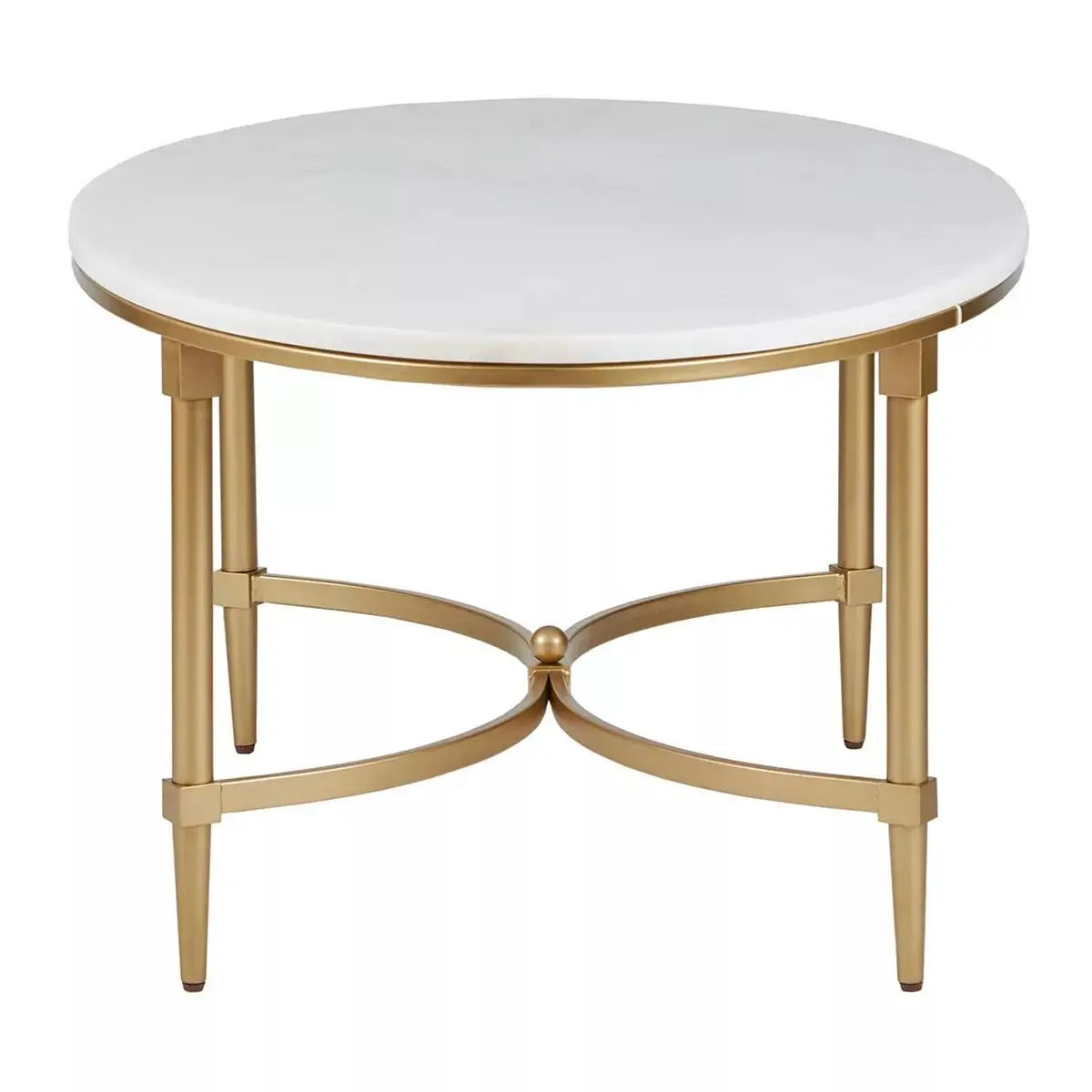 60cm round marble coffee table with golden stainless steel leg for living room