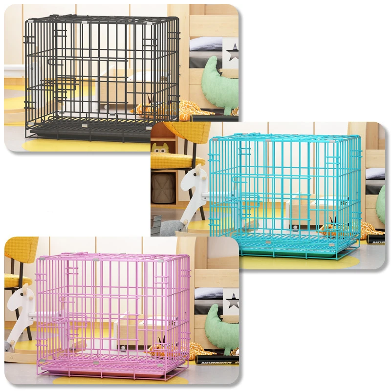 Folding Portable Pet Cages Stainless Steal Wire Dog Crate Cat House Carriers Large Kennel Out Door metal Pet Cages Carriers