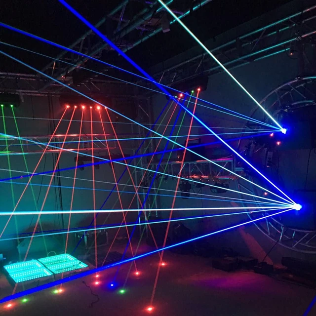  6 головок RGB Полноцветный жировой луч DJ движущийся лазерный
