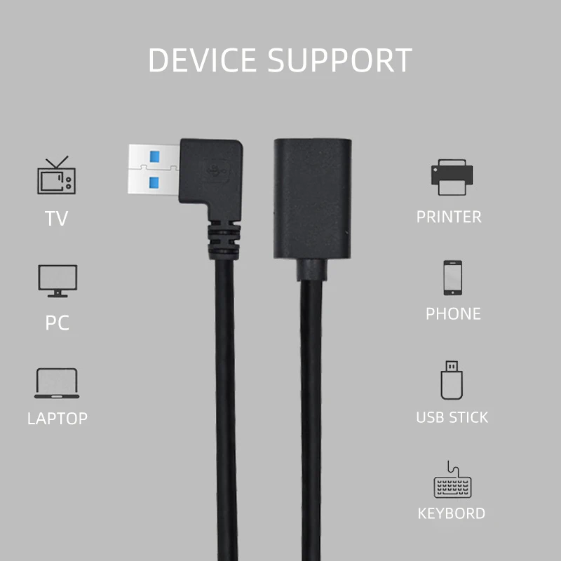 Right left Angle USB3.0 A Male to Female Adapter cable usb2.0 otg extension cable