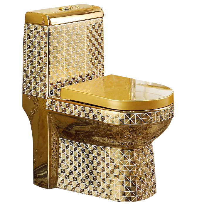 Hotel home floor mounted bathroom toilet commode washdown golden ceramic one piece toilet wc