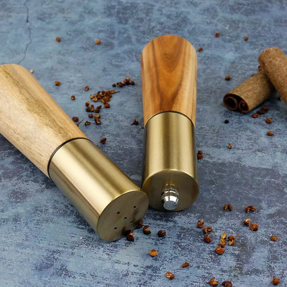 Harmony Wholesale Customize Logo Unique Design Elegance Manual Acacia Wooden Pepper Grinder