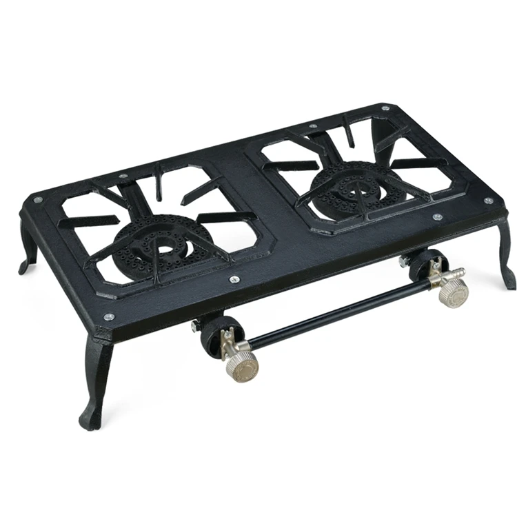 
cast iron double gas stove 